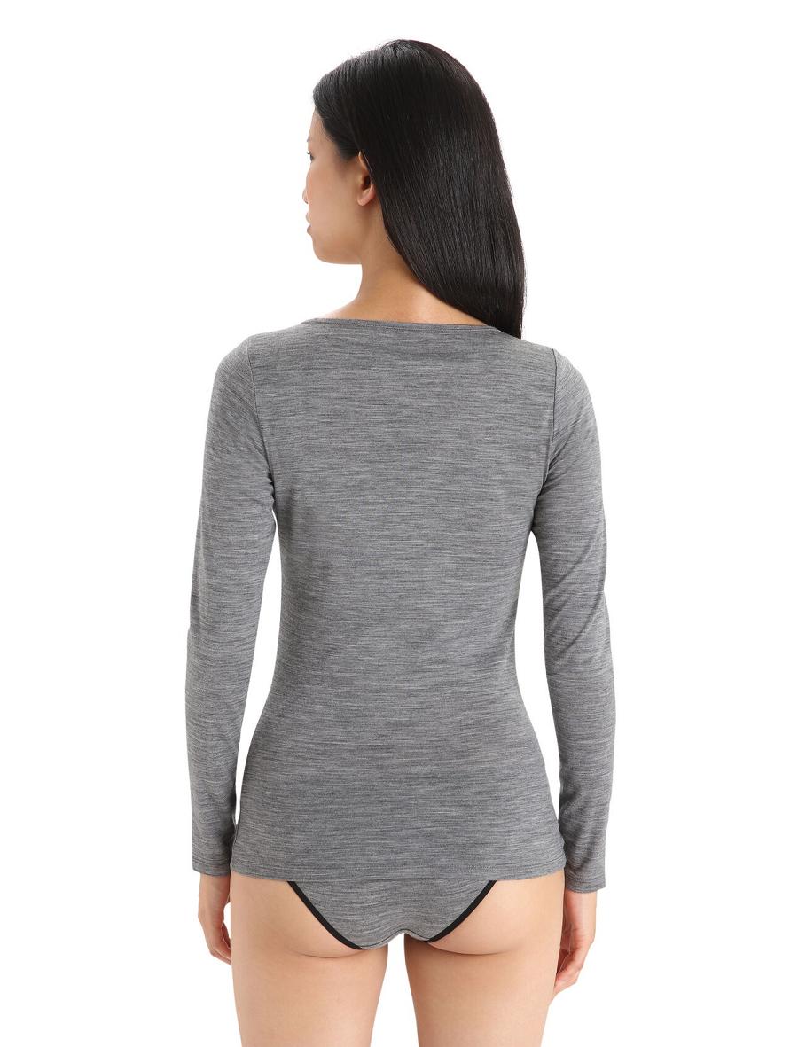 Sous Vêtement Icebreaker Merino Siren Long Sleeve Sweetheart Top Femme Grise | FR 1690HAPK